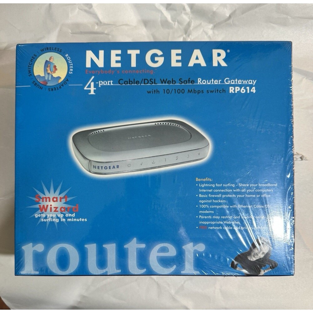 NEW Netgear RP614 100 Mbps 4-Port 10/100 Wired Router